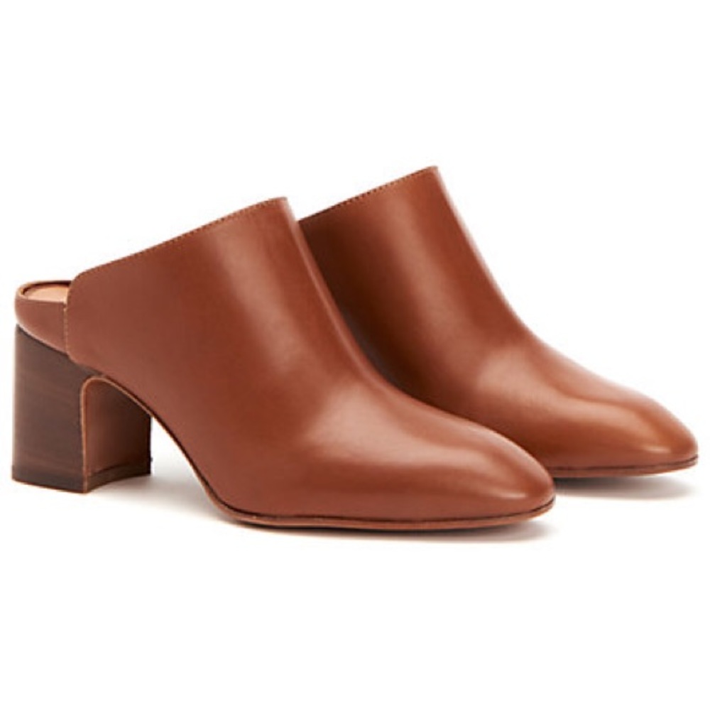 AQUATALIA ELISABETTA BLOCK-HEEL MULE - COGNAC
